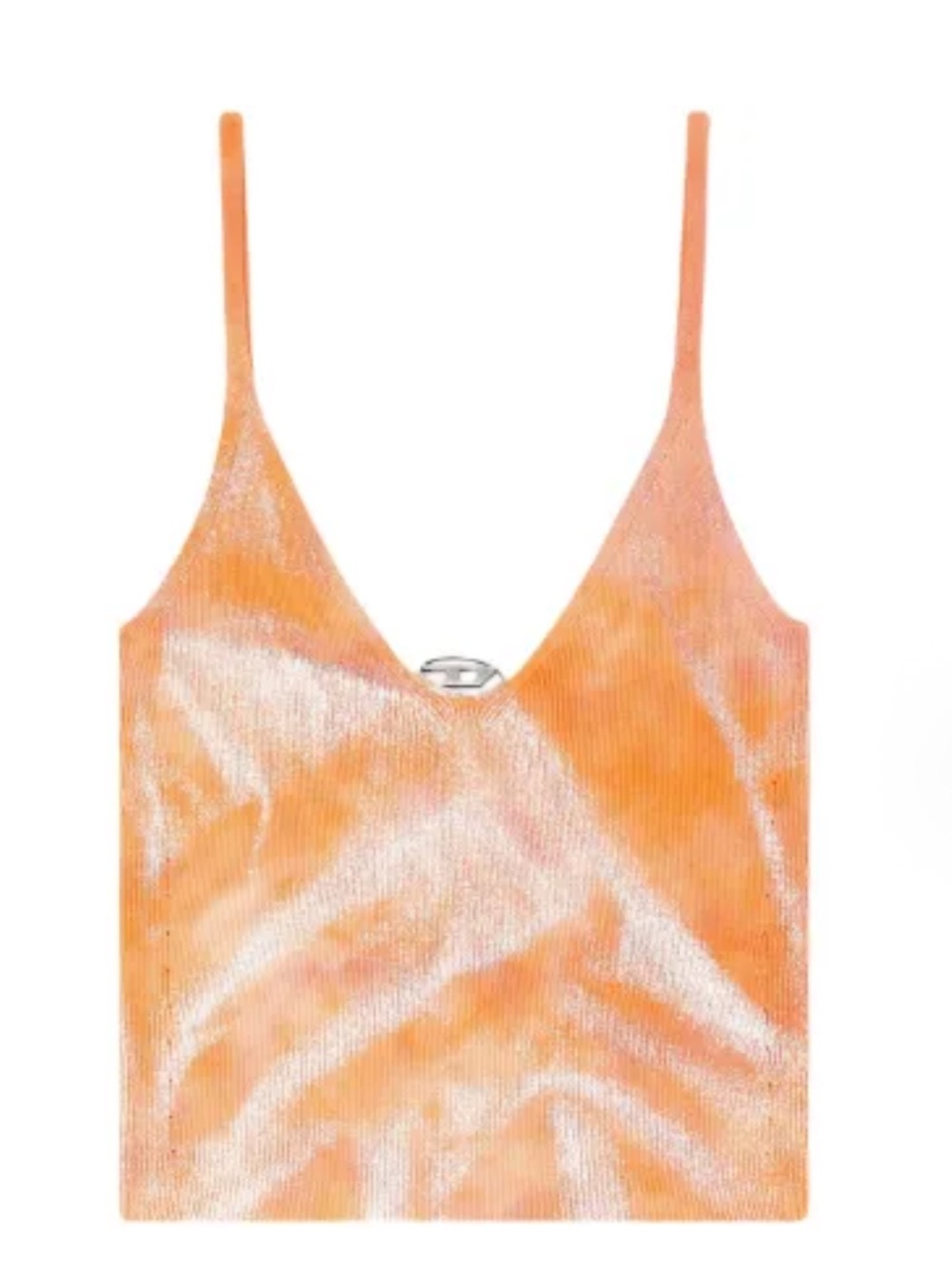 Diesel M-Ismina Tank Top - Orange Metallic V-Neck Camisole